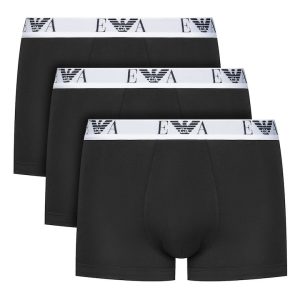 Set 3 perechi boxeri barbati - Emporio Armani - bumbac - 95% bumbac - 5% elastan - Negru