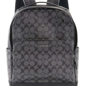Rucsac din panza peliculizata cu garnituri de piele Graham - 28.5x12x41 cm