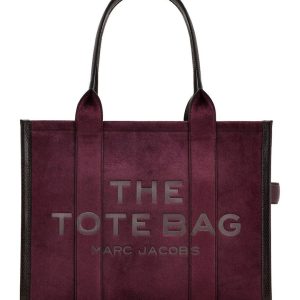 Geanta tote din piele intoarsa cu logo stantat