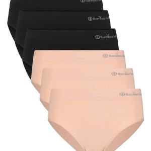 Set de chiloti fara cusaturi - 6 perechi - Negru/Piersica