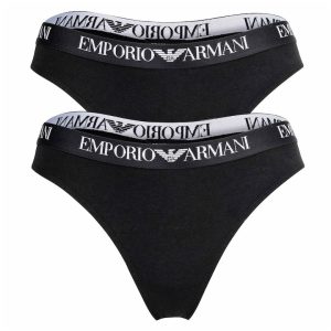 Set de chiloti din amestec de bumbac - 2 piese - Negru