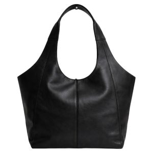 Geanta tote din piele naturala - Negru