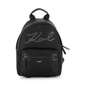 Rucsac din piele ecologica cu logo cu strasuri - Negru