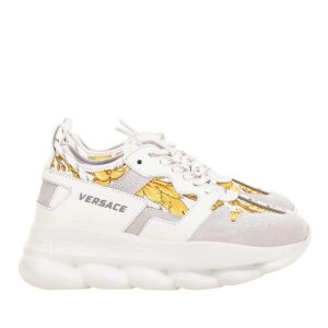 Sneakers barbati -  Chain Reaction V2 Barocco Print - Alb/Auriu