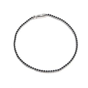 Bratara Tennis Aur Alb - 18K - Diamante Naturale Negre de 3.09 Carate - 7.0 g