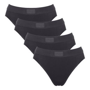 Set de chiloti cu banda elastica in talie - 4 piese - Negru
