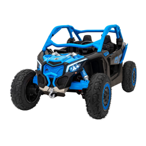 UTV electric pentru copii cu 2 locuri Can-Am Maverick Turbo Strong RR 24V 640W (CA001) Albastru - Autokids.ro