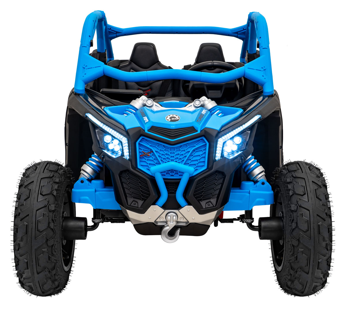 UTV electric pentru copii cu 2 locuri Can-Am Maverick Turbo Strong RR 24V 640W (CA001) Albastru - Autokids.ro - imagine 2