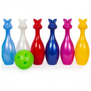 Set bowling cu popice in forma iepuras