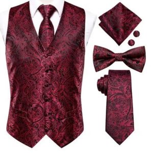 Set vesta + cravata + batista + butoni + papion