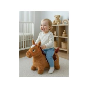 Jucarie gonflabila de plus cu sunete Baby Mix Calut Maro