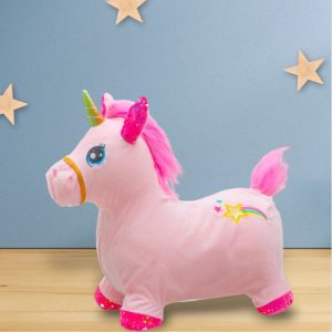 Jucarie gonflabila de plus cu sunete Baby Mix Unicorn Pink